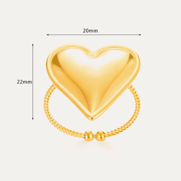 Hearts Butterfly 8K Gold Plated Stainless Steel Ring Hearts Butterfly - Image 2