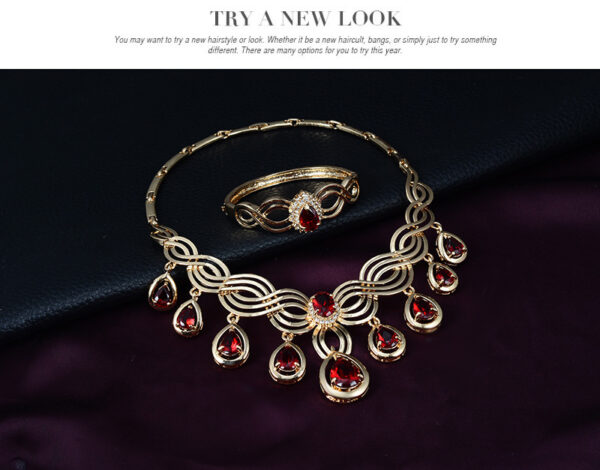 Set Jewelry Fashion Gems Necklace And Earrings Jewelry - Image 4