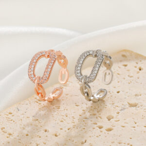 Design Chain Micro Inlaid Zircon Ring
