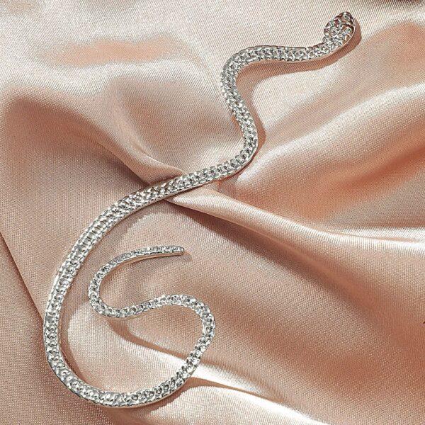 Non-hole Ear Clip Vintage Zircon Snake-shaped Earrings - Image 4