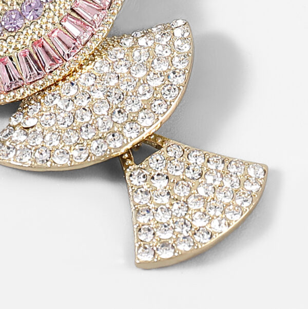 Diamond-studded Rhinestone Acrylic Multi-layer Fan-shaped Earrings Women's Trend Earrings - Image 5