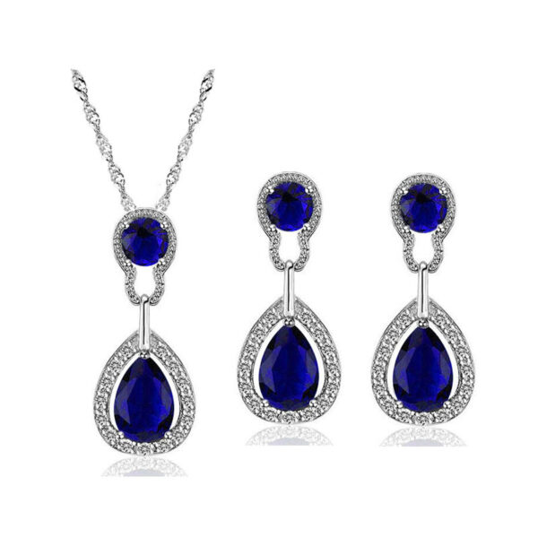 European and American Necklace Earrings Zircon Set - Image 4