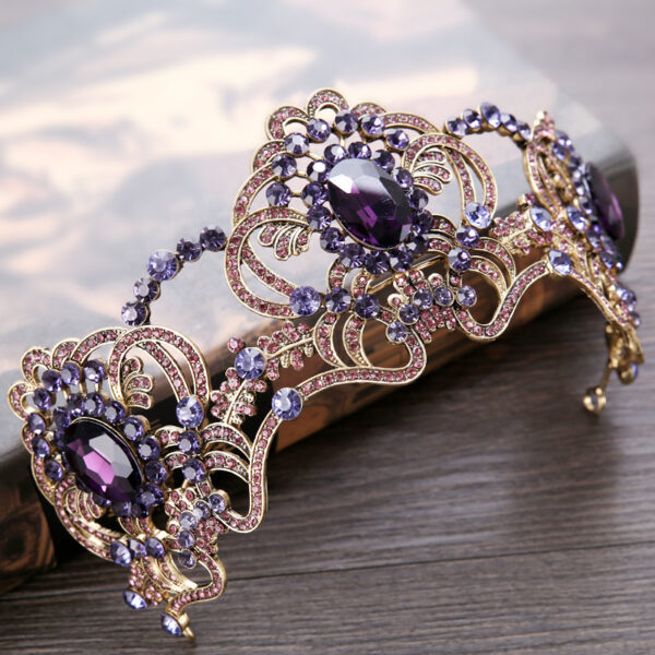 Women's Alloy Amethyst Crown Headband - Image 5
