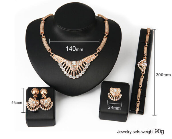 European and American Fashion Diamond Four-piece Set Alloy Jewelry - Image 3
