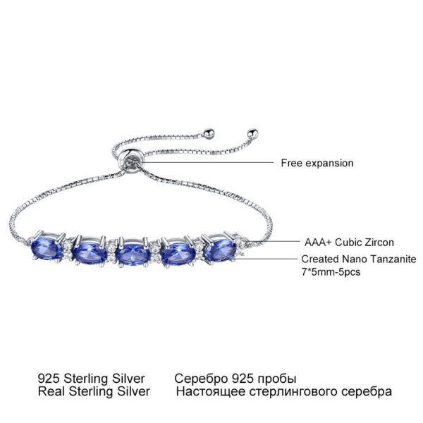 Bracelets For Women Gemstone Blue Topaz Adjustable Chain Link Bracelet - Image 4