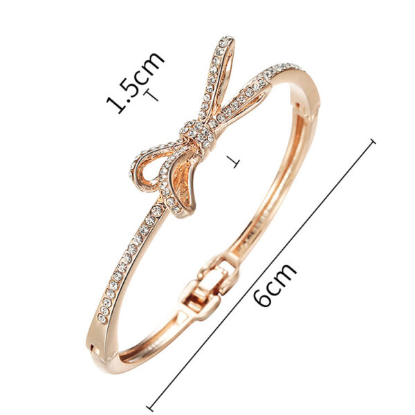 Rose Gold Alloy Bow Women Bracelet - Image 5
