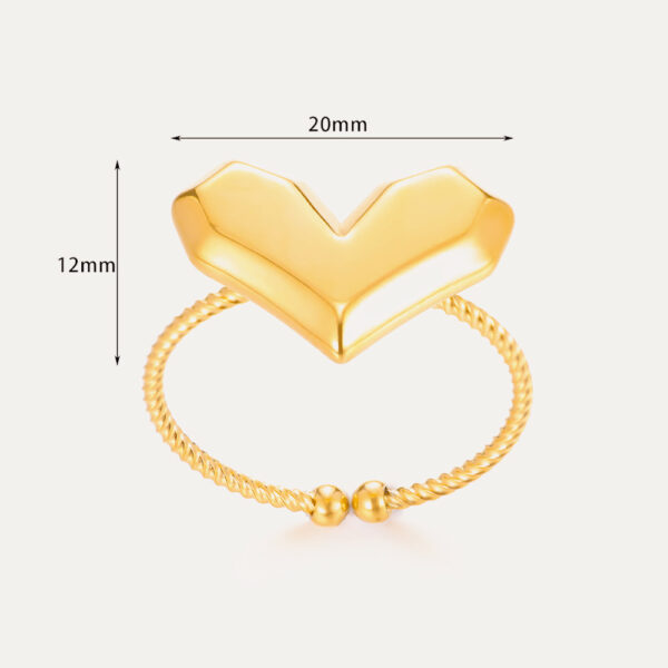 Hearts Butterfly 8K Gold Plated Stainless Steel Ring Hearts Butterfly - Image 8