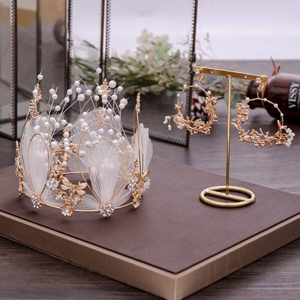 Pearl Full Circle Bridal Crown Tiara - Image 2