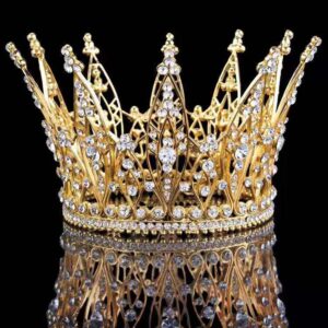 European And American Style Baroque Diamond Retro Round Crown Stage Performance Dress Wedding Accessories Luxury