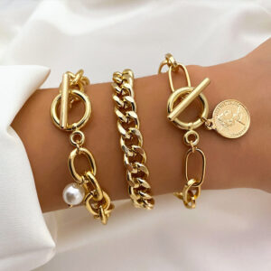 3-piece Bracelet Set Ins Design Niche Pearl Love Coin Jewelry Women