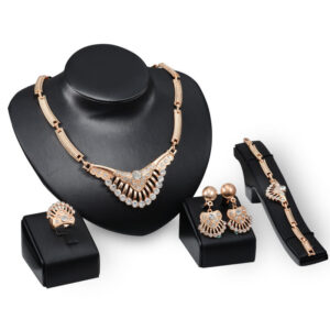 European and American Fashion Diamond Four-piece Set Alloy Jewelry