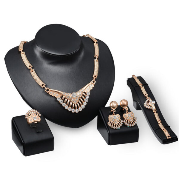 European and American Fashion Diamond Four-piece Set Alloy Jewelry