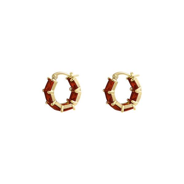 Red Square Zircon Earrings Special-interest Design - Image 5