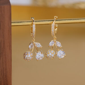 Cherry Drop Earrings Sweet And Cute Student All-match Earrings