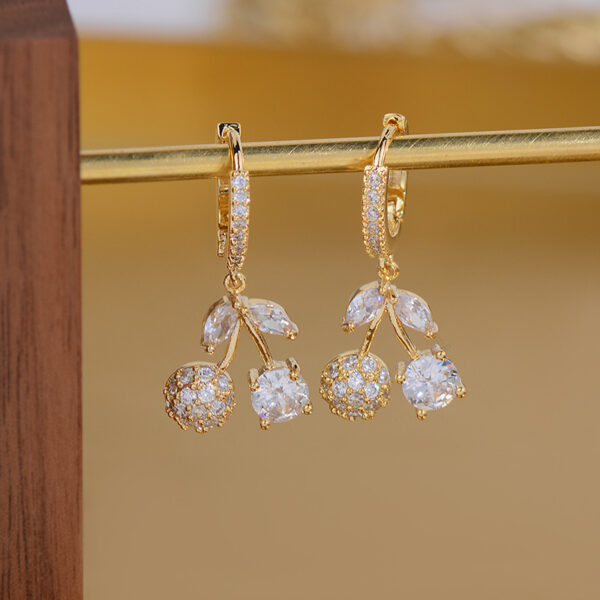 Cherry Drop Earrings Sweet And Cute Student All-match Earrings