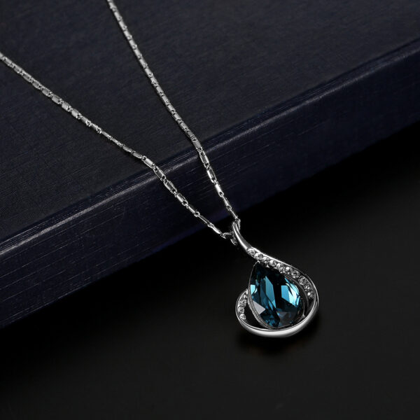 Gemstone Necklace Set Love Water Drop Bell Banquet Jewelry - Image 4