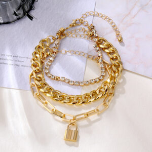 Chain Buckle Circle 5-Piece Bracelet Jewelry Set Bracelet