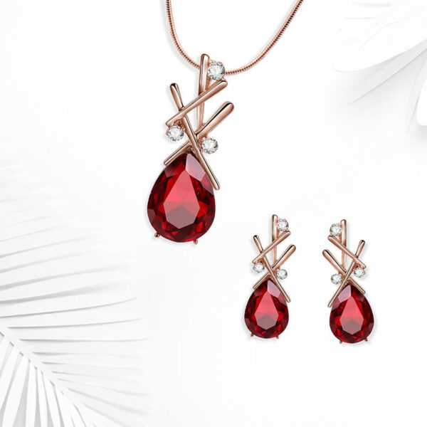 Glass Set With Rhinestone Bridal Wedding Jewelry - Image 5