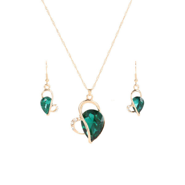 Crystal Love Jewelry Set Necklace Earrings Jewelry Small Pendant - Image 7