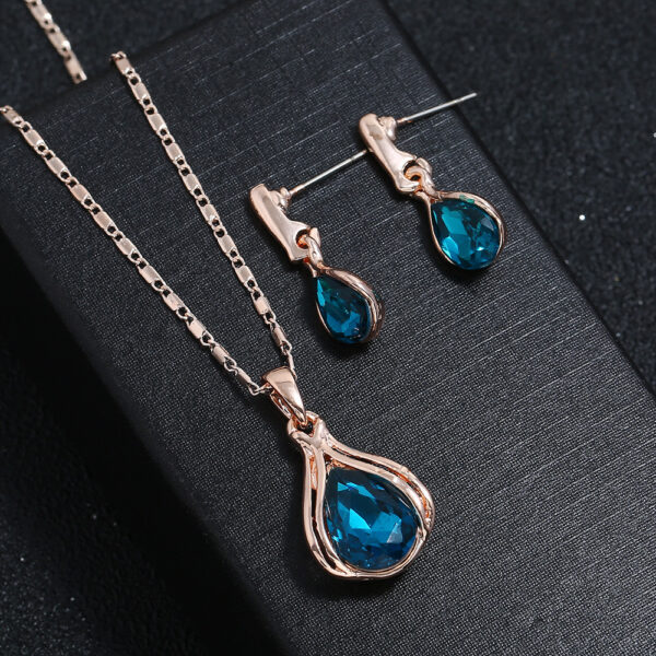 Water Drop Necklace Earring Jewelry Set