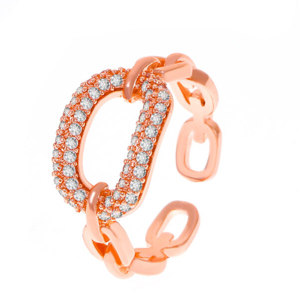 Design Chain Micro Inlaid Zircon Ring - Image 6