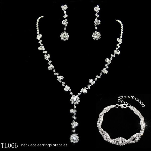 Korean Style Super Rhinestone Necklace Earrings - Image 6