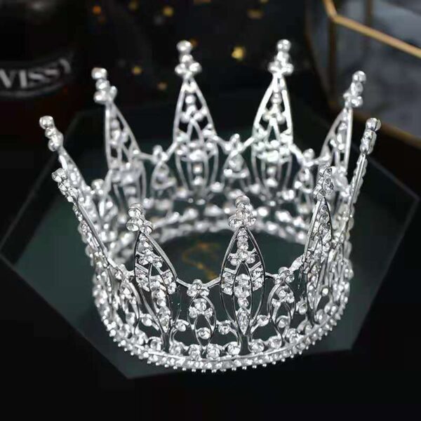 European And American Style Baroque Diamond Retro Round Crown Stage Performance Dress Wedding Accessories Luxury - Image 6