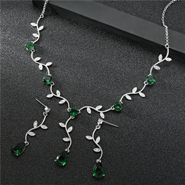 High Quality Zircon Necklace Full Diamond Jewelry Set - Image 2
