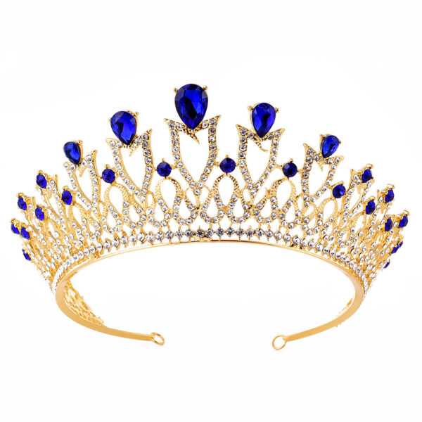 Korean Sweet Princess Alloy Rhinestone Multicolor Bridal Crown Headdress - Image 9
