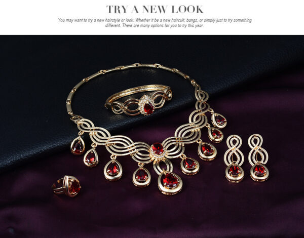 Set Jewelry Fashion Gems Necklace And Earrings Jewelry - Image 3
