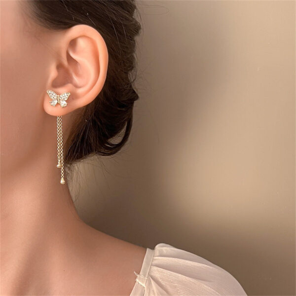Butterfly Tassels Long Cool Wind Earrings - Image 9