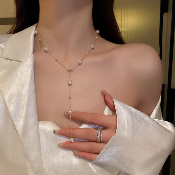 Trendy Pearl Necklace For Women Fashion Starry Pearl Choker Necklaces - Image 9