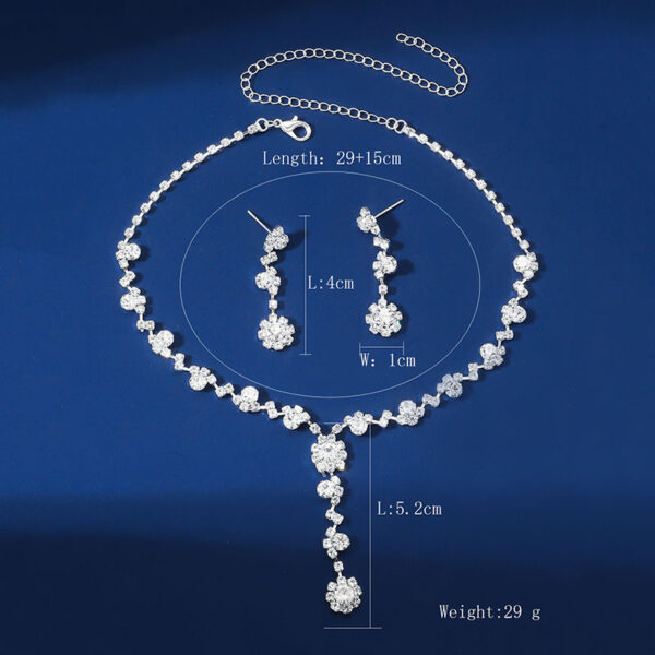 Korean Style Super Rhinestone Necklace Earrings - Image 7