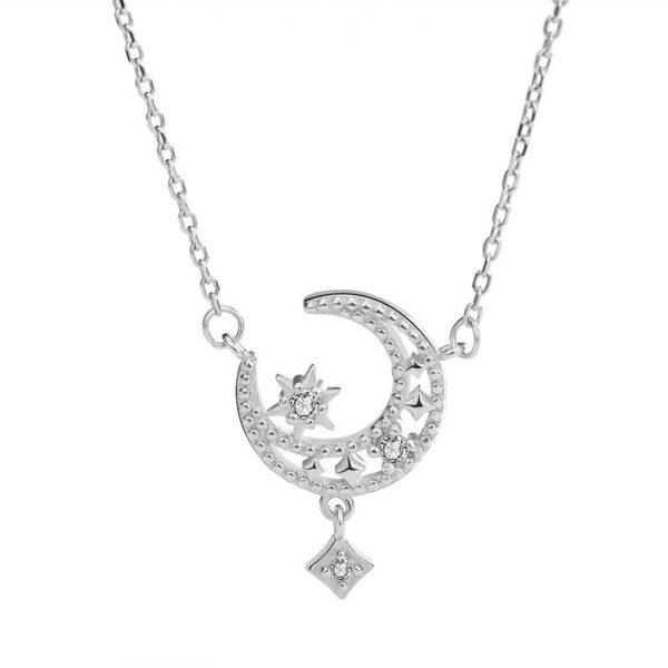 S925 Sterling Silver Fantasy Star And Moon Necklace - Image 5